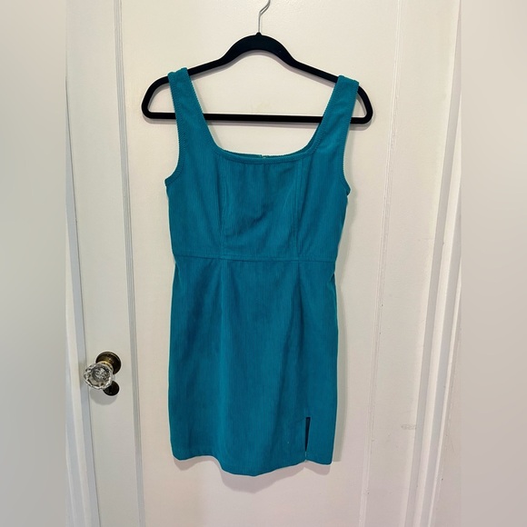 Japna Teal Cord Sleeveless Dress – Size Medium (P2P ~15.5”) - Picture 2 of 3